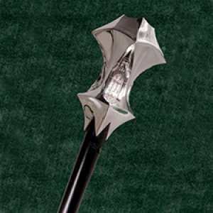 The mace has a silver head.