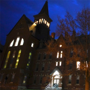 campus - Old Mill at night