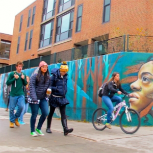 students on campus