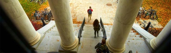 Campus steps of Waterman building