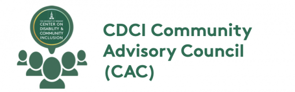 CDCI Community Advisory Council logo: a group of figures shown shoulders up, face the viewer, with a large speech bubble overhead in which sits the CDCI logo