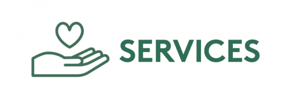 An icon of an open hand, extending a heart. Text: CDCI Services.