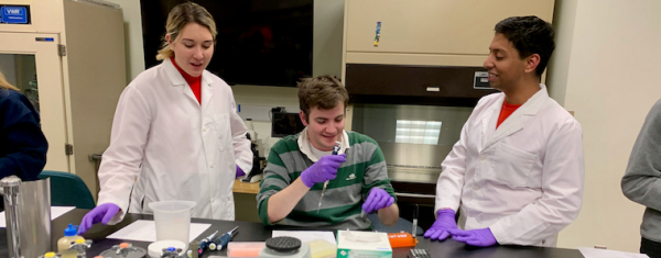 students working in a lab