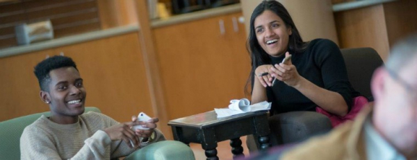 students talking
