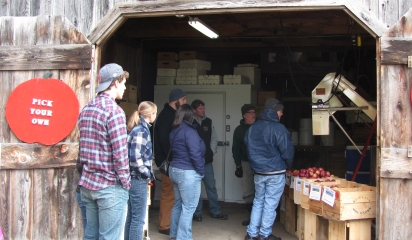 Students learn about processing cider