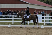 Student on her horse in a competition 