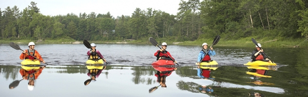 Kayakers on a river