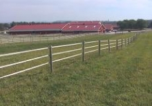 UVM Horse Barn and pastures from Spear Street