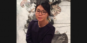 Headshot against art piece