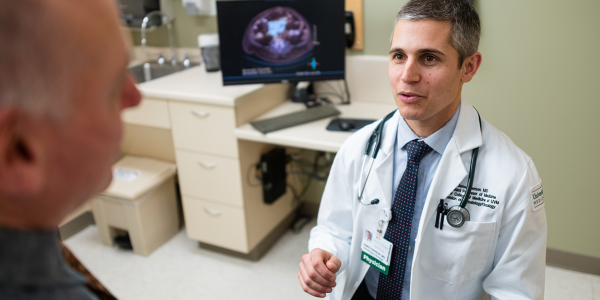 Dr. Gerson speaks with a patient