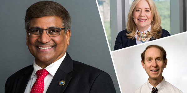 Collage of the headshots of UVM's commencement speaker and honorary degree recipients