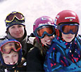 J5/6 Ski Racers hanging out Tracy their coach.