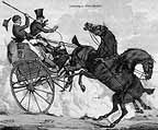 [1823 Two-Horse Driving Learner Alken Caricature Joke JPEG]