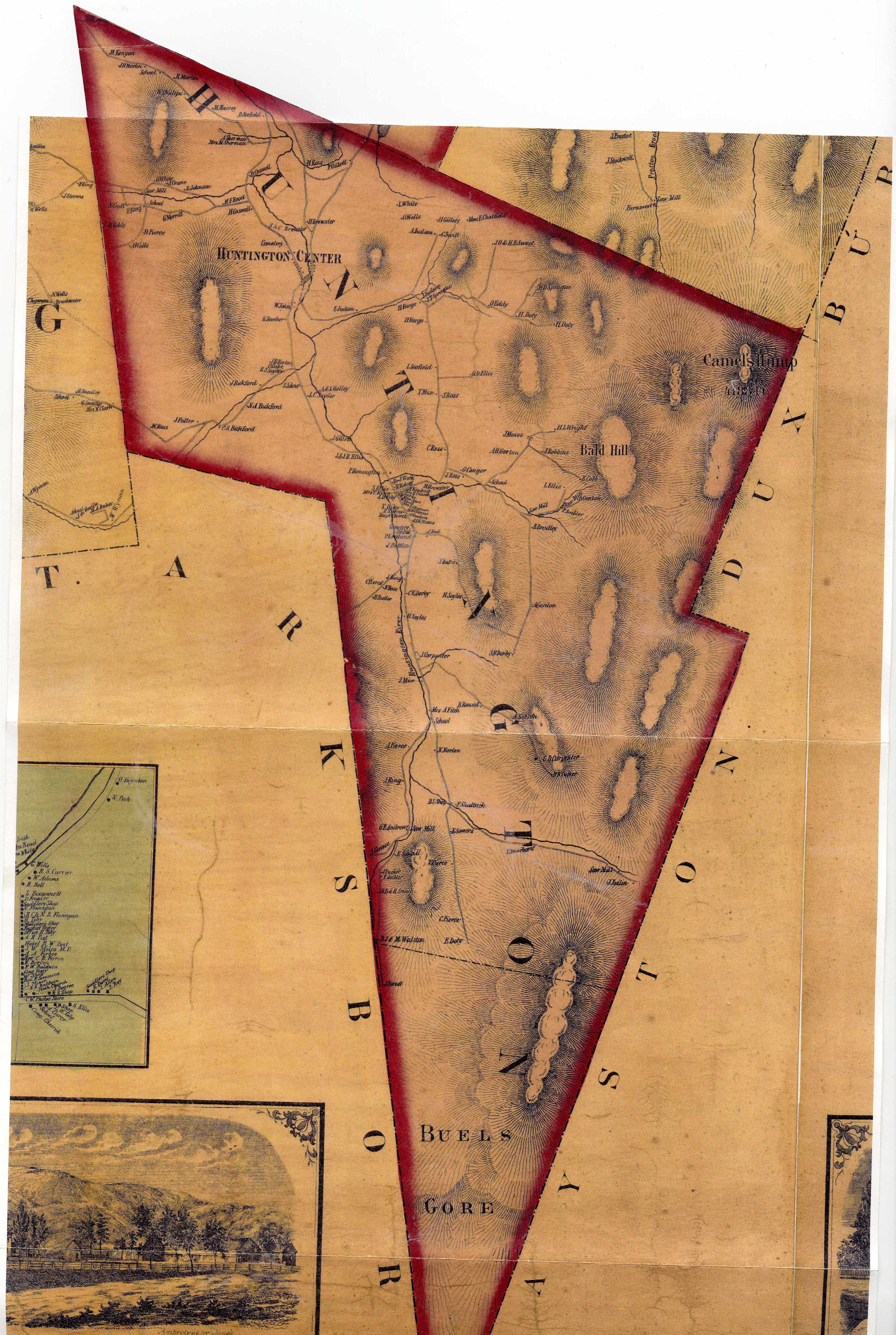 1856 Walling's Atlas Map