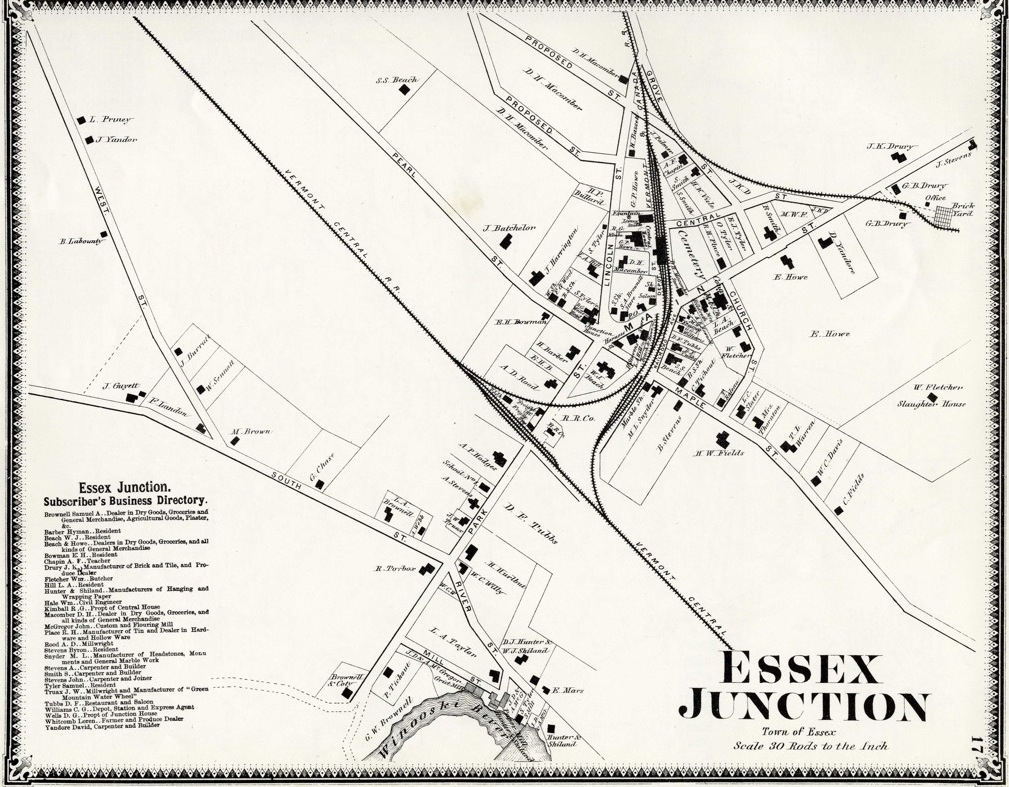 F.W. Beers maps of Essex Junction, 1869