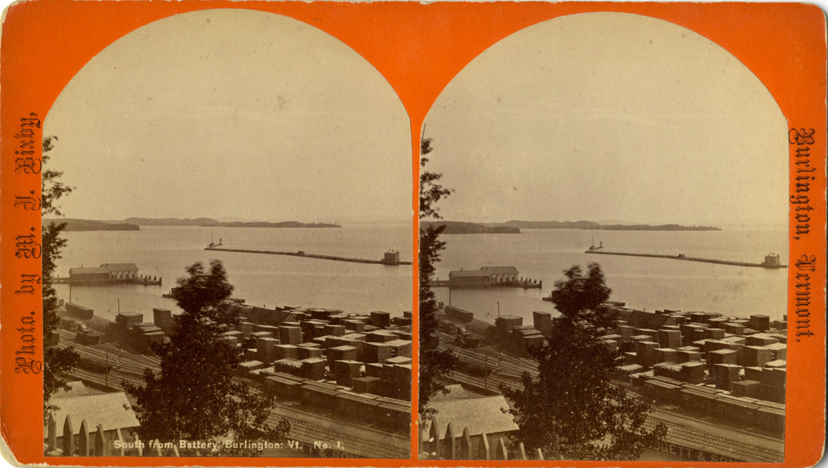 Burlington waterfront view looking southwest from Battery Park