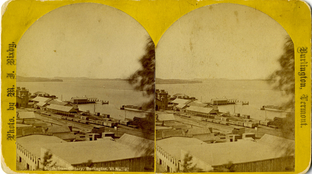 Burlington waterfront view looking southwest from Battery Park