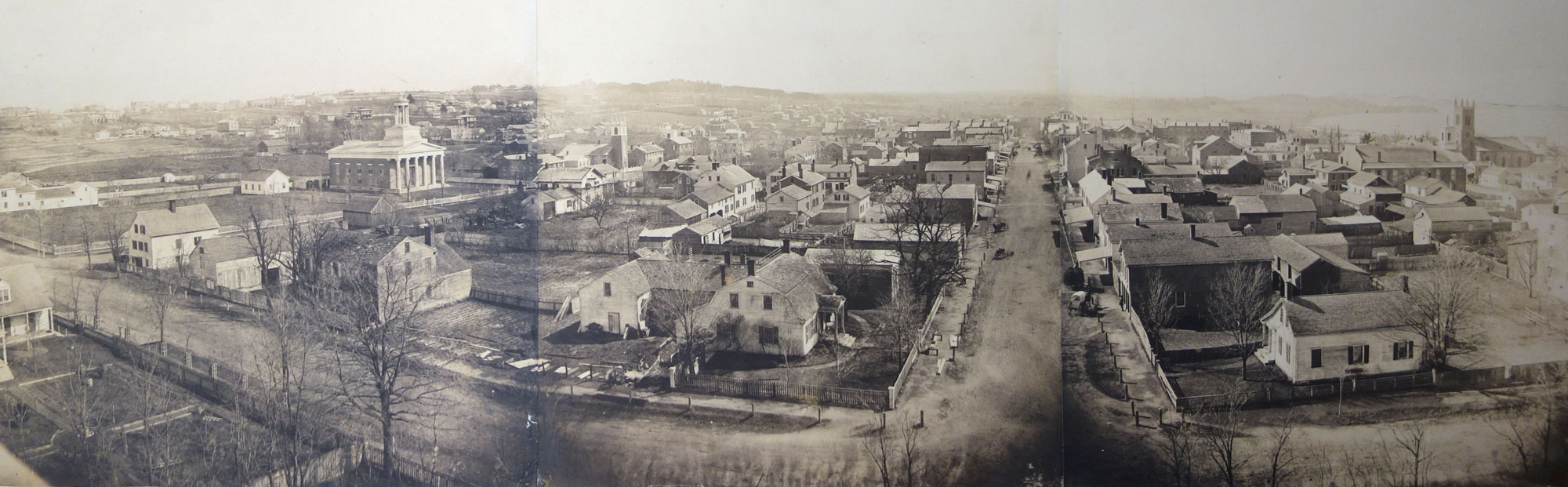 1860 view of Church Street from Unitarian Church