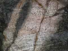 Closeup of garnet veins