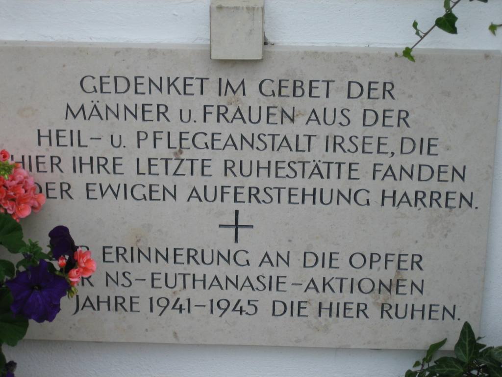 Memorial plaque at the cemetery