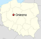 Gniezno on a map