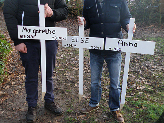 3 crosses representing victims