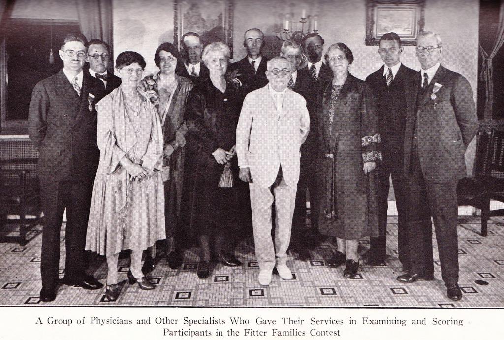 A photograph from the Third Race Betterment Conference. Pictured front and center is Dr. John Harvey Kellogg.