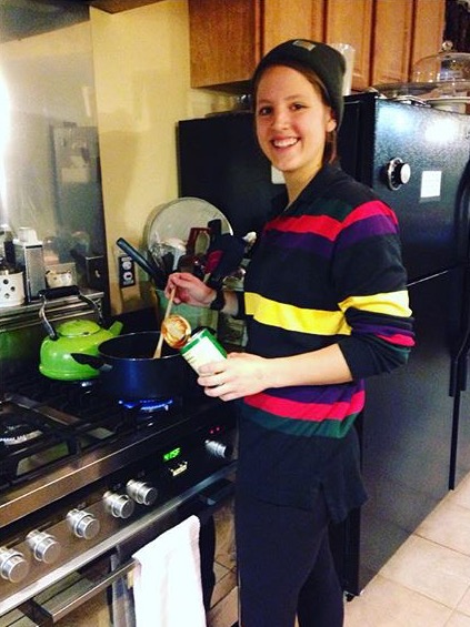 Emily cooking at Ronald McDonald