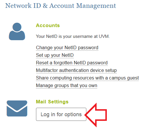 screen shot of account settings page
