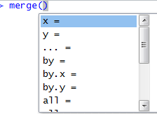 The merge argument prompt.