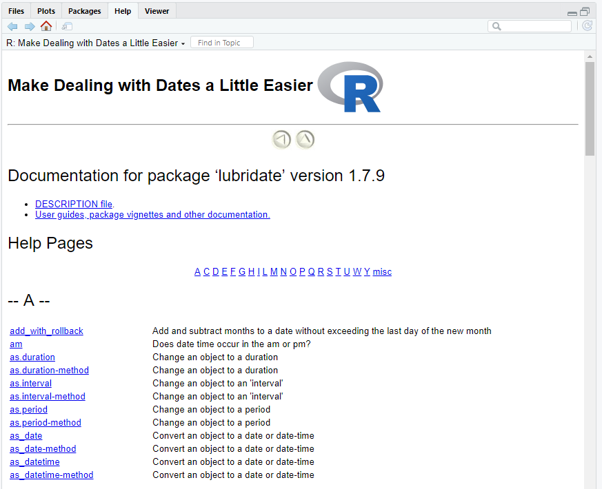 lubridate's package documentation.