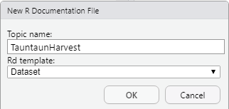 The dataset documentation template.