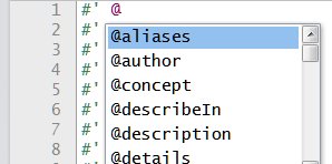 Use the tab key to see a list of tags.