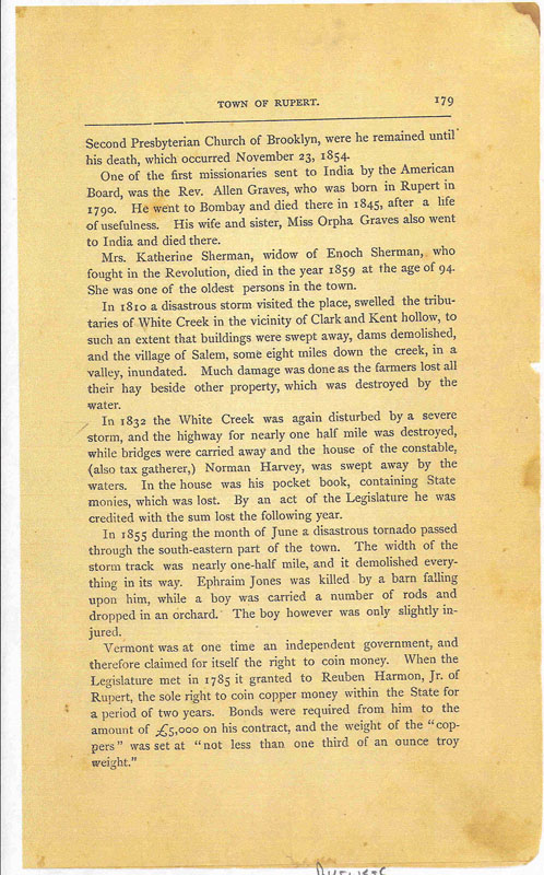 Bennington County Gazteer